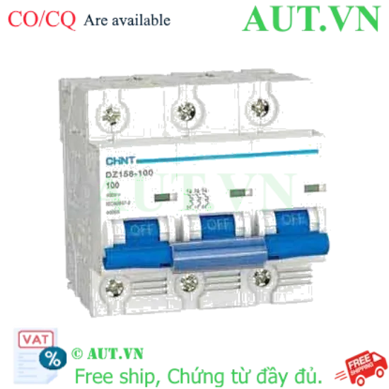 Ảnh của Aptomat cài CHINT DZ158-100 100A-3P-6kA .