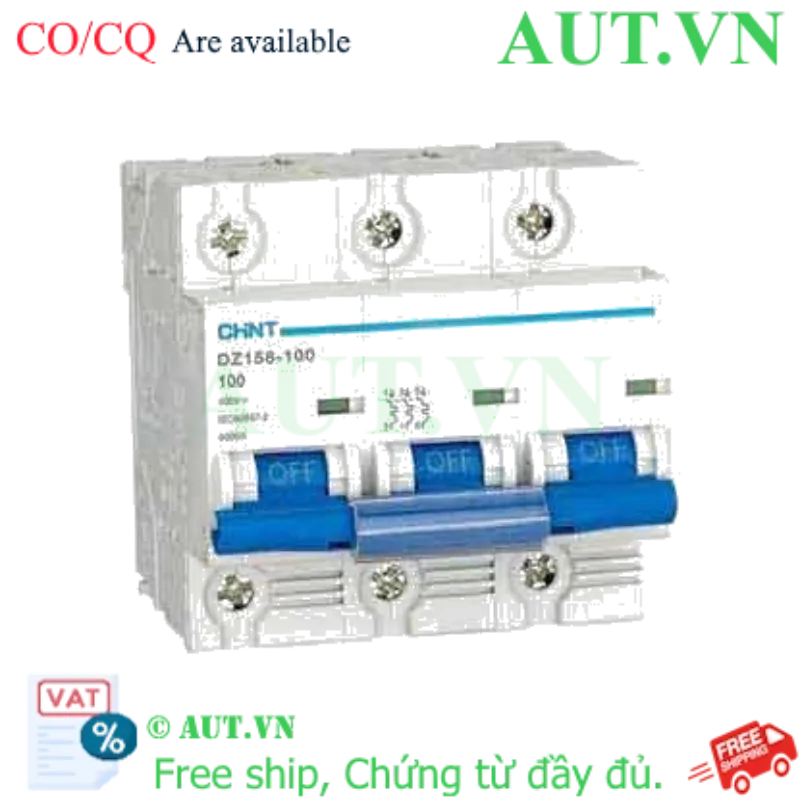 Ảnh của Aptomat cài CHINT DZ158-100 100A-3P-6kA .