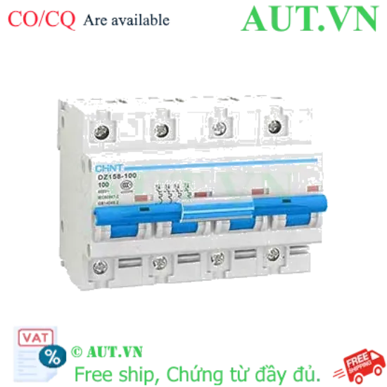 Ảnh của Aptomat cài CHINT DZ158-100 100A-4P-6kA .