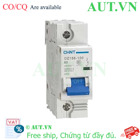Ảnh của Aptomat cài CHINT DZ158-100 63A-1P-6kA .