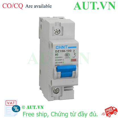 Ảnh của Aptomat cài CHINT DZ158-100 80A-1P-6kA .
