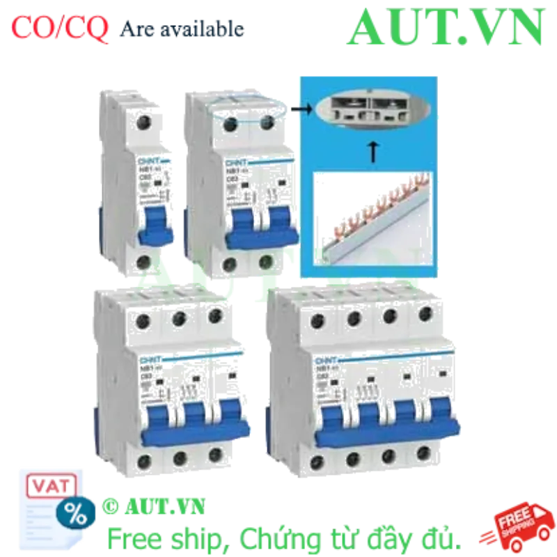 Ảnh của Aptomat cài dùng cho thanh lược càng cua CHINT NB1-63 2P C16 6kA DB 
