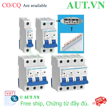 Ảnh của Aptomat cài dùng cho thanh lược càng cua CHINT NB1-63 3P C6 6kA DB 