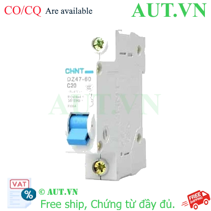 Ảnh của Aptomat CHINT DZ47-60 C20-1P-3kA - 1P, 20A, 230VAC, 3kA