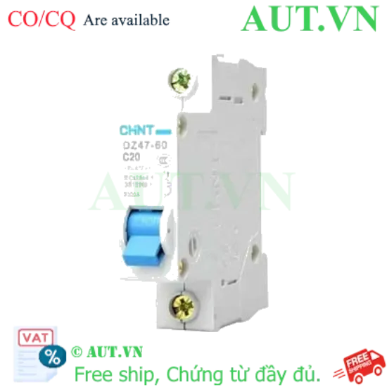 Ảnh của Aptomat CHINT DZ47-60 C20-1P-3kA - 1P, 20A, 230VAC, 3kA
