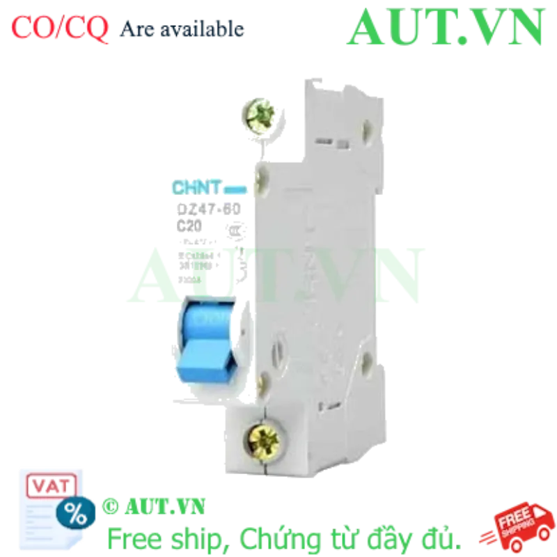 Ảnh của Aptomat CHINT DZ47-60 C20-1P-3kA - 1P, 20A, 230VAC, 3kA