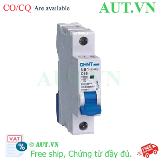 Ảnh của Aptomat CHINT NB1-63H/2 1P C16 8In 