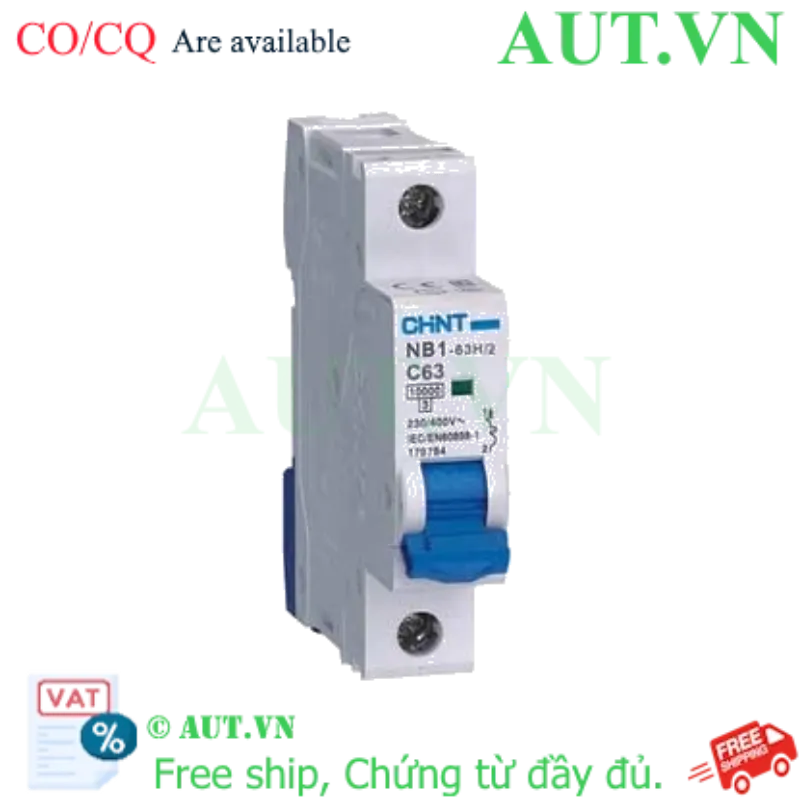 Ảnh của Aptomat CHINT NB1-63H/2 1P C63 8In 