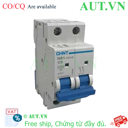 Ảnh của Aptomat CHINT NB1-63H/2 2P C6 8In 