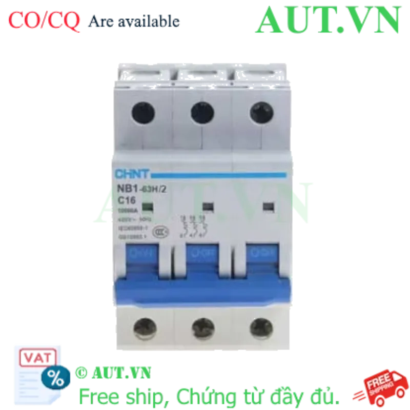 Ảnh của Aptomat CHINT NB1-63H/2 3P C16 8In 