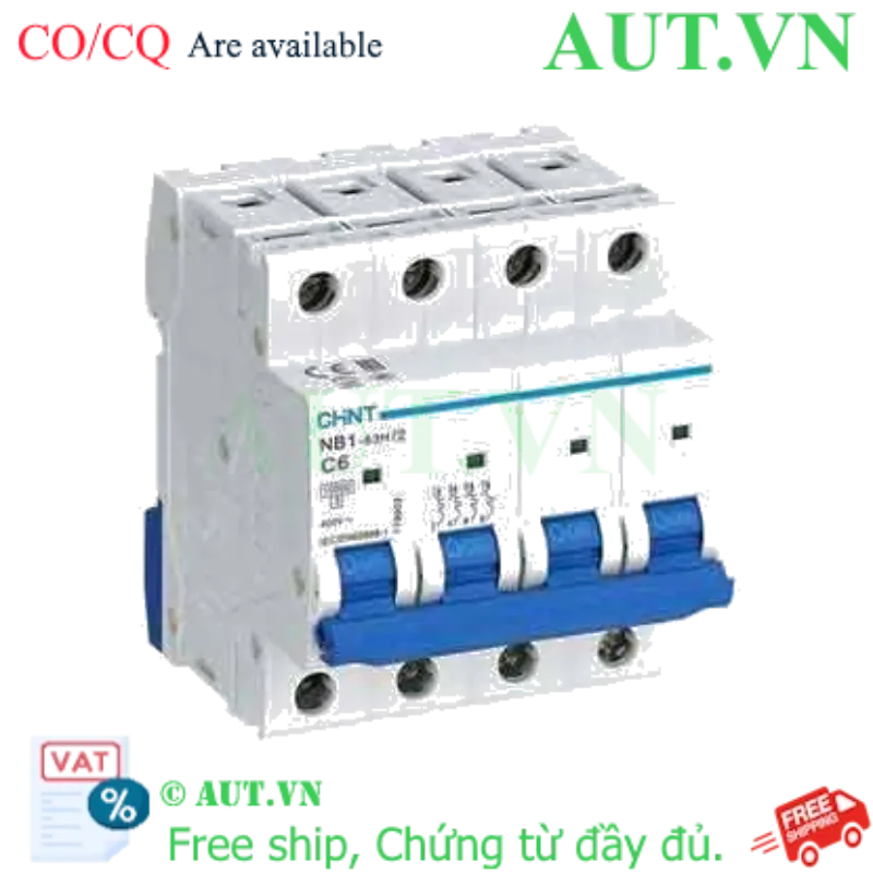 Ảnh của Aptomat CHINT NB1-63H/2 4P C6 8In 