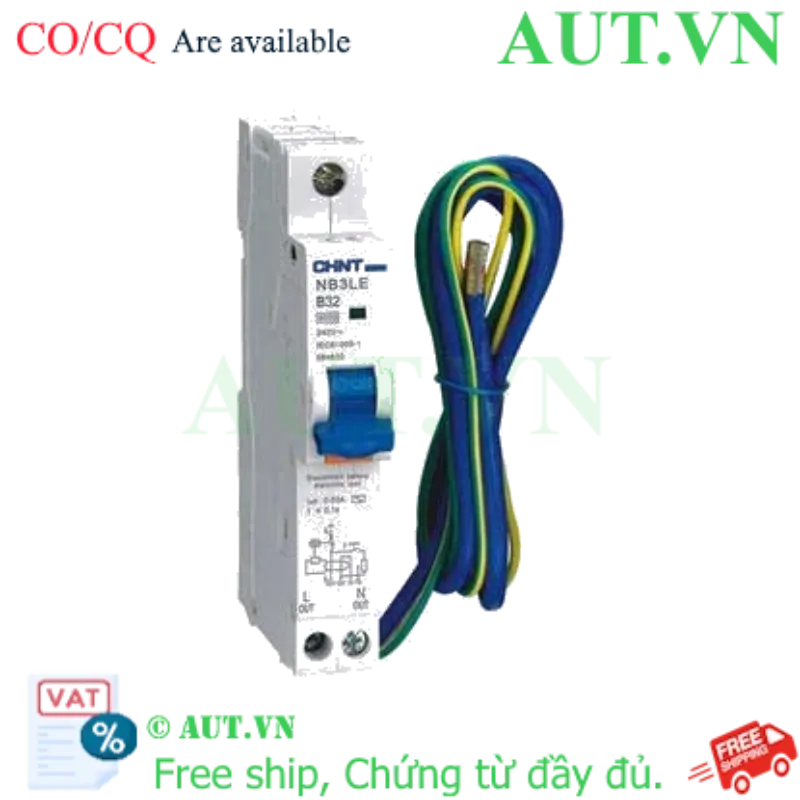 Ảnh của Aptomat chống giật CHINT NB3LE-32 1P+N B32 30mA 