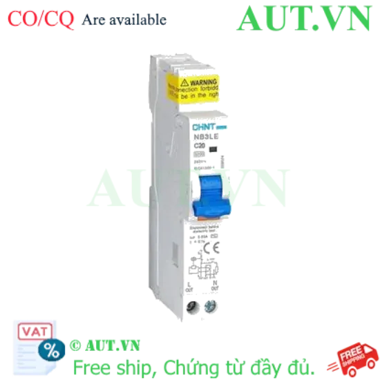 Ảnh của Aptomat chống giật CHINT NB3LE-32 1P+N C20 30mA 