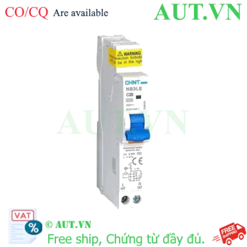 Ảnh của Aptomat chống giật CHINT NB3LE-32 1P+N C20 30mA 