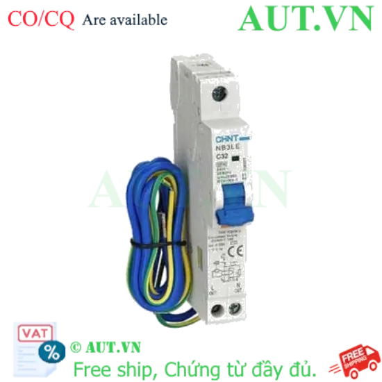 Ảnh của Aptomat chống giật CHINT NB3LE-32 1P+N C32 30mA 