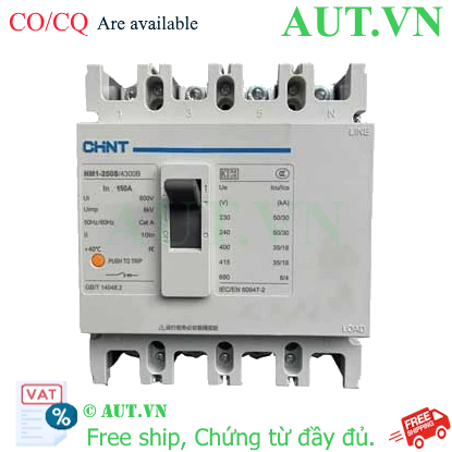 Ảnh của Aptomat MCCB NM1-250S/4300 150A CHINT - 4P, 150A, 25kA