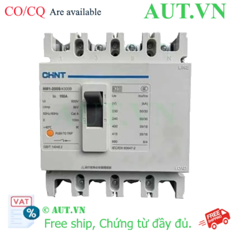 Ảnh của Aptomat MCCB NM1-250S/4300 150A CHINT - 4P, 150A, 25kA