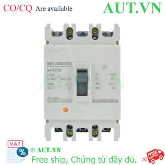 Ảnh của Át tô mát NM1-250S/3300 225A CHINT - 3P, 225A, 25kA