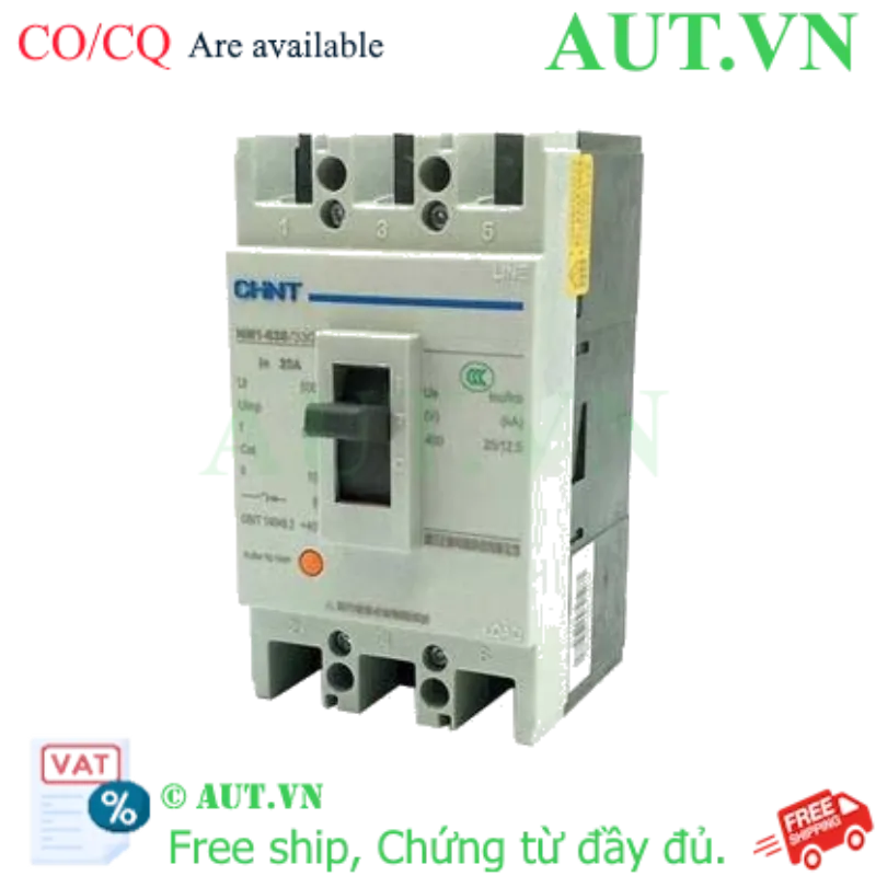 Ảnh của Át tô mát NM1-63S/3300 25A CHINT - 3P, 25A, 15kA