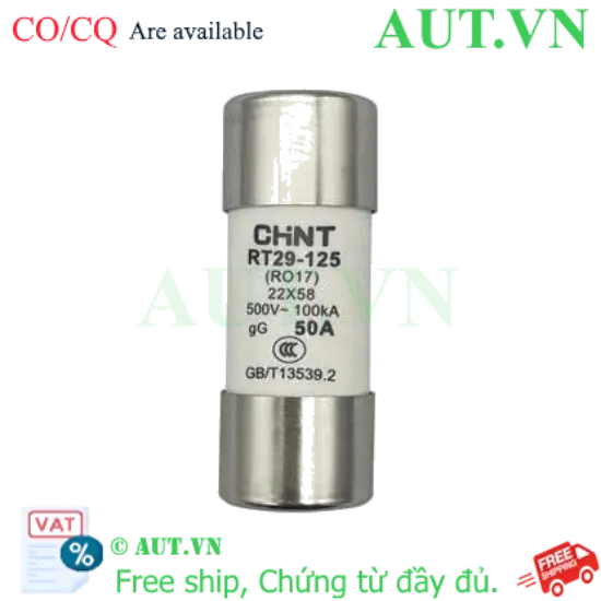 Ảnh của Cầu chì hình ống CHINT RT29-125 50A gG/gL 