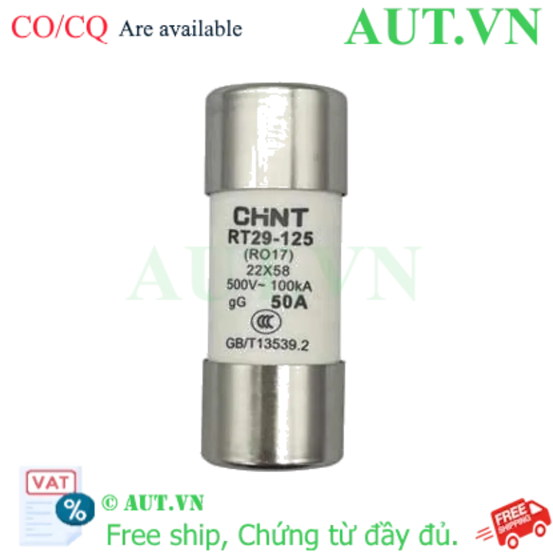 Ảnh của Cầu chì hình ống CHINT RT29-125 50A gG/gL 