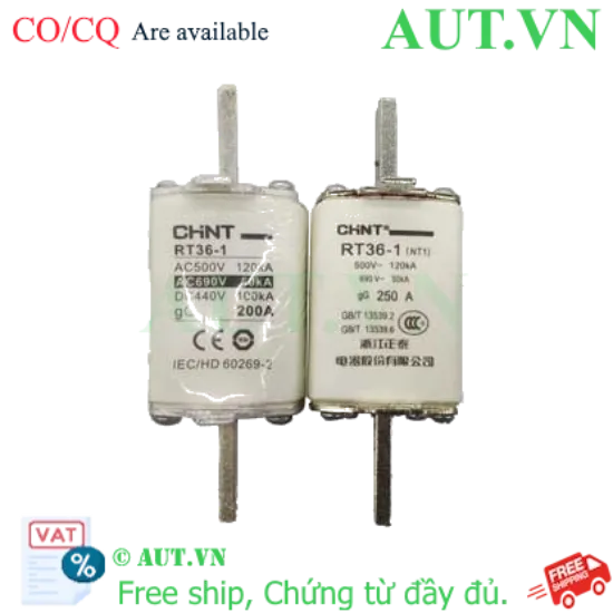 Ảnh của Cầu chì thân vuông CHINT RT36-1 80A gG 