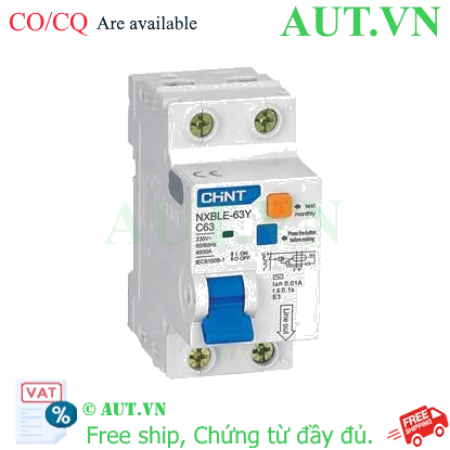 Ảnh của Cầu dao chống rò CHINT NXBLE-63Y 1P+N C63 0.01A 4.5kA 
