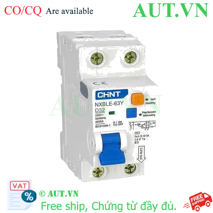 Ảnh của Cầu dao chống rò CHINT NXBLE-63Y 1P+N D32 0.01A 4.5kA 