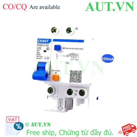 Ảnh của Cầu dao chống rò RCBO CHINT NXBLE-63 1P+N C40 100mA 6kA 