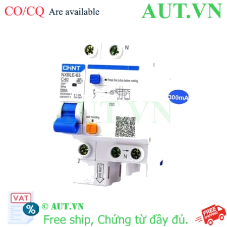 Ảnh của Cầu dao chống rò RCBO CHINT NXBLE-63 1P+N C40 300mA 6kA 