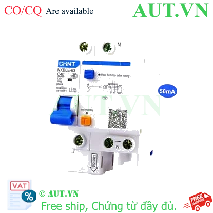 Ảnh của Cầu dao chống rò RCBO CHINT NXBLE-63 1P+N C40 50mA 6kA 
