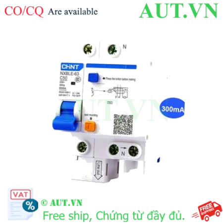 Ảnh của Cầu dao chống rò RCBO CHINT NXBLE-63 1P+N C50 300mA 6kA 