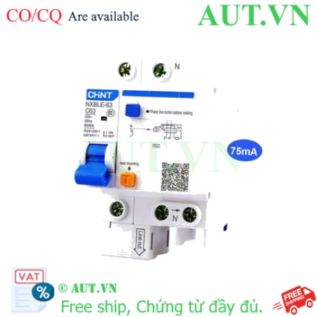 Ảnh của Cầu dao chống rò RCBO CHINT NXBLE-63 1P+N C63 75mA 6kA 