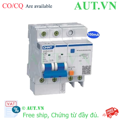 Ảnh của Cầu dao chống rò RCBO CHINT NXBLE-63 2P C40 100mA 6kA 