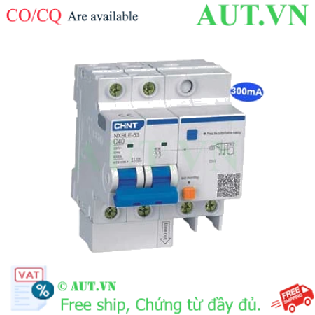 Ảnh của Cầu dao chống rò RCBO CHINT NXBLE-63 2P C40 300mA 6kA 