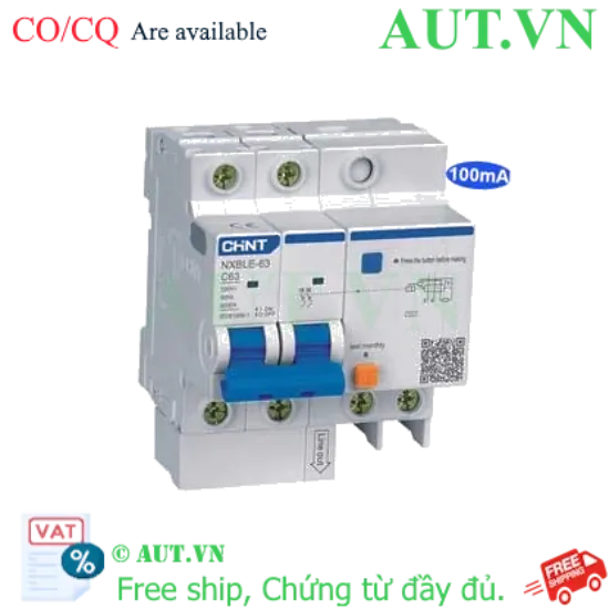 Ảnh của Cầu dao chống rò RCBO CHINT NXBLE-63 2P C63 100mA 6kA 