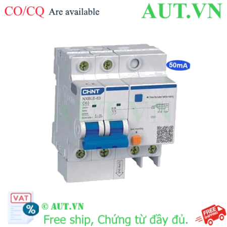 Ảnh của Cầu dao chống rò RCBO CHINT NXBLE-63 2P C63 50mA 6kA 