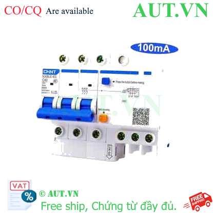 Ảnh của Cầu dao chống rò RCBO CHINT NXBLE-63 3P C40 100mA 6kA 