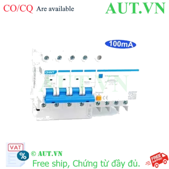 Ảnh của Cầu dao chống rò RCBO CHINT NXBLE-63 4P C50 100mA 6kA 