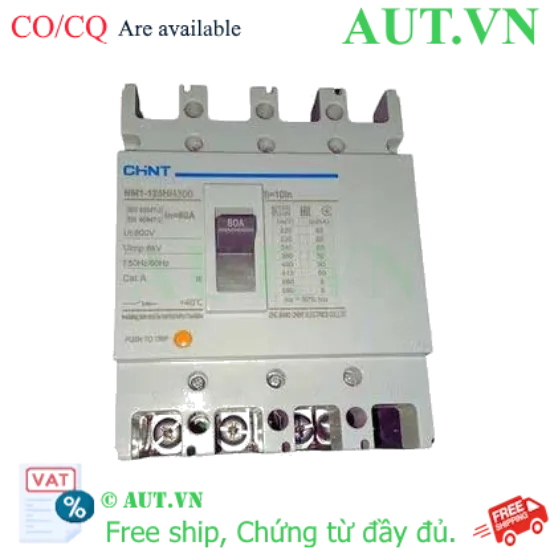 Ảnh của Cầu dao tự động NM1-125H/4300 80A Chint - 4P, 80A, 50kA