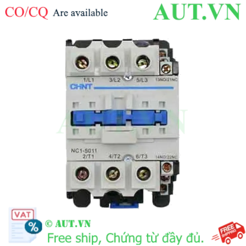 Ảnh của Công tắc tơ 3 pha CHINT NC1-5011 110VAC 50A 22kW 1NO+1NC