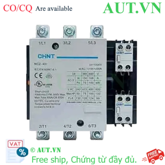 Ảnh của Công tắc tơ xoay chiều 115-800A CHINT NC2-400Z 220V 