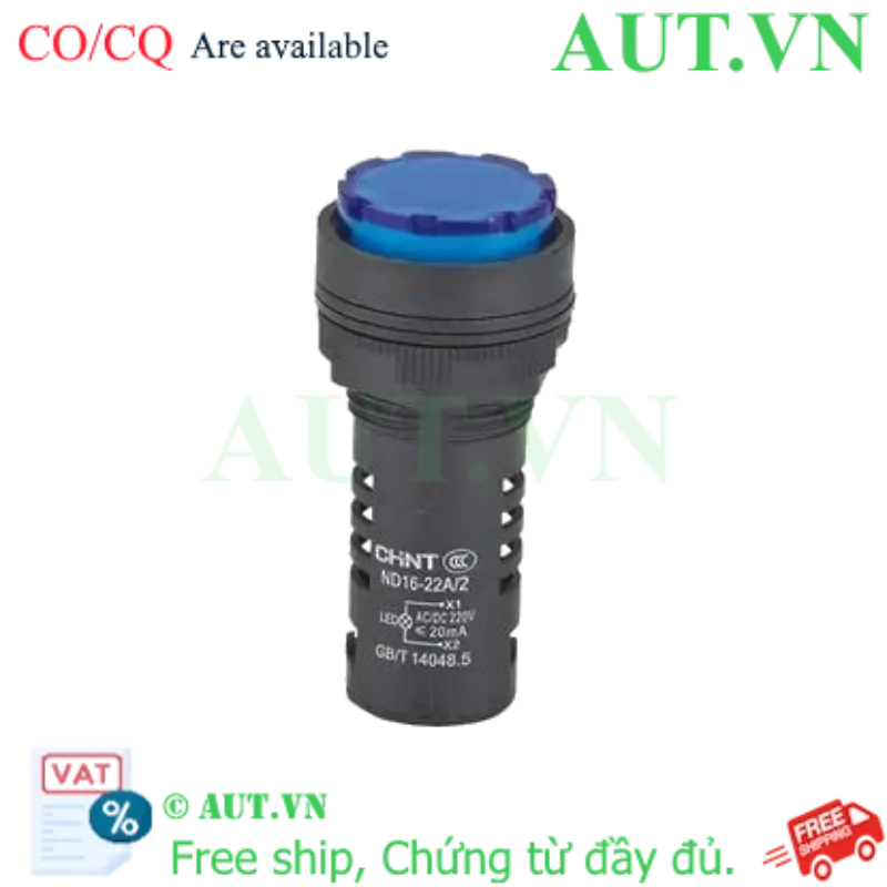 Ảnh của Đèn báo CHINT ND16-22A/2 220V BLU phi 22