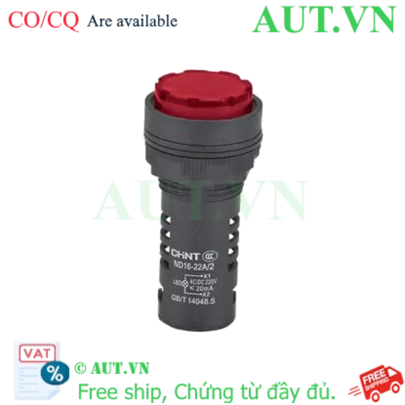 Ảnh của Đèn báo CHINT ND16-22A/2 220V RED phi 22