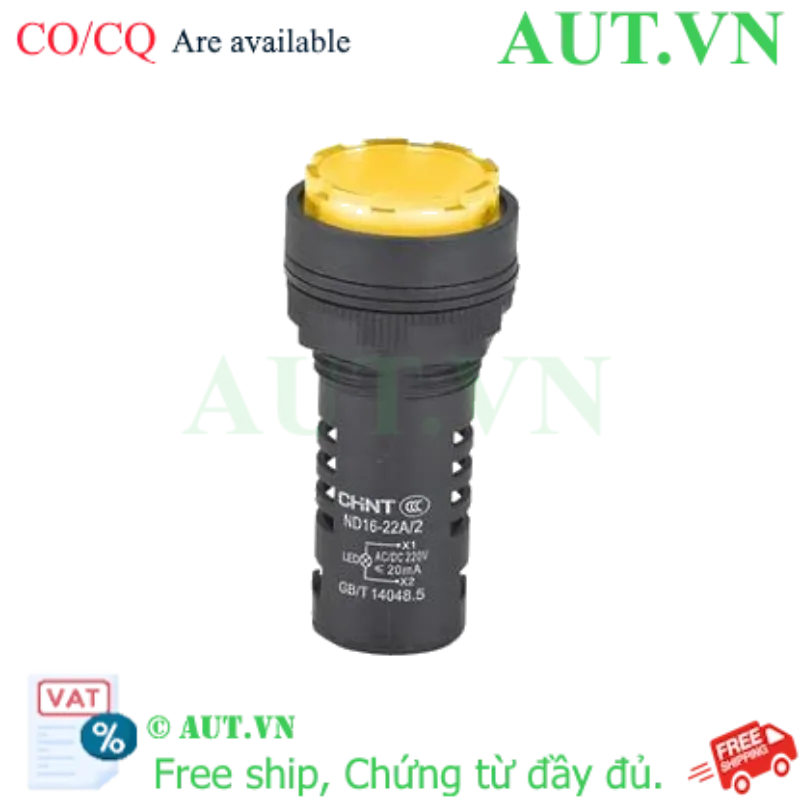 Ảnh của Đèn báo CHINT ND16-22A/2 220V YEL phi 22