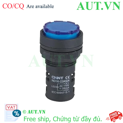 Ảnh của Đèn báo CHINT ND16-22AS/4 110V BLU phi 22