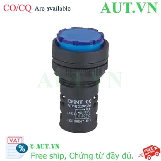 Ảnh của Đèn báo CHINT ND16-22AS/4 110V BLU phi 22