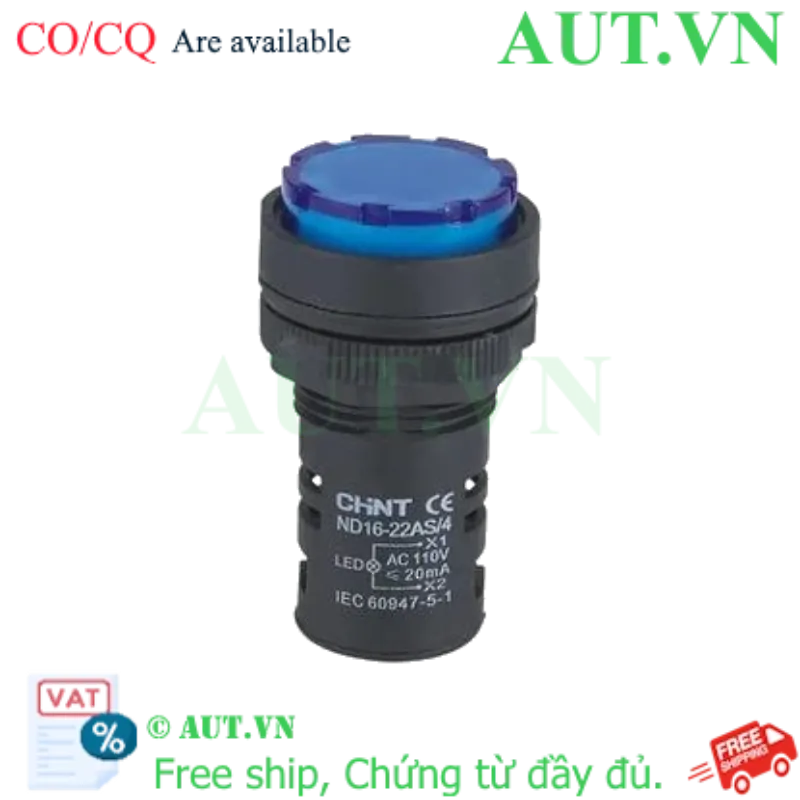 Ảnh của Đèn báo CHINT ND16-22AS/4 110V BLU phi 22