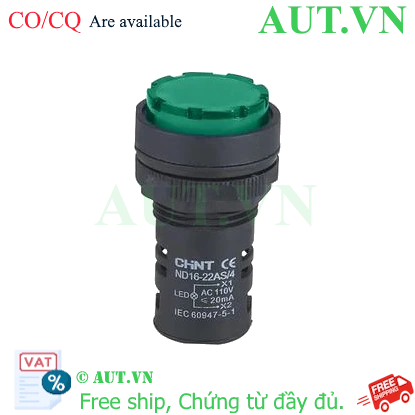 Ảnh của Đèn báo CHINT ND16-22AS/4 110V GRN phi 22