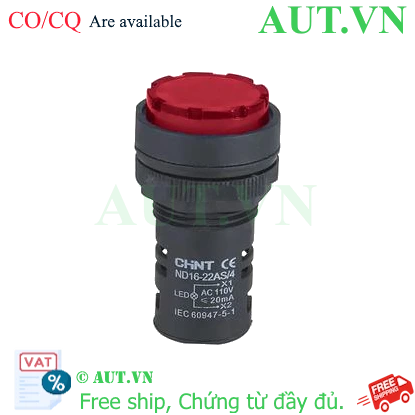 Ảnh của Đèn báo CHINT ND16-22AS/4 110V RED phi 22